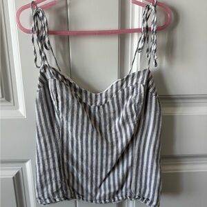 Abercrombie Cropped Thin Tie Scrunch Back Top